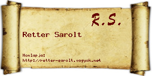 Retter Sarolt névjegykártya